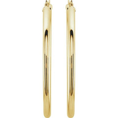 14K Yellow 48 mm Tube Hoop Earrings