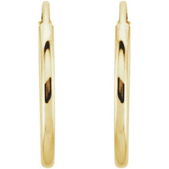 14K Yellow Endless Tube 12 mm Hoop Earring