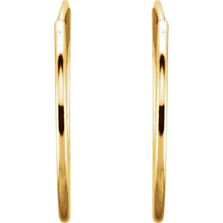 14K Yellow Endless Tube 20 mm Hoop Earring
