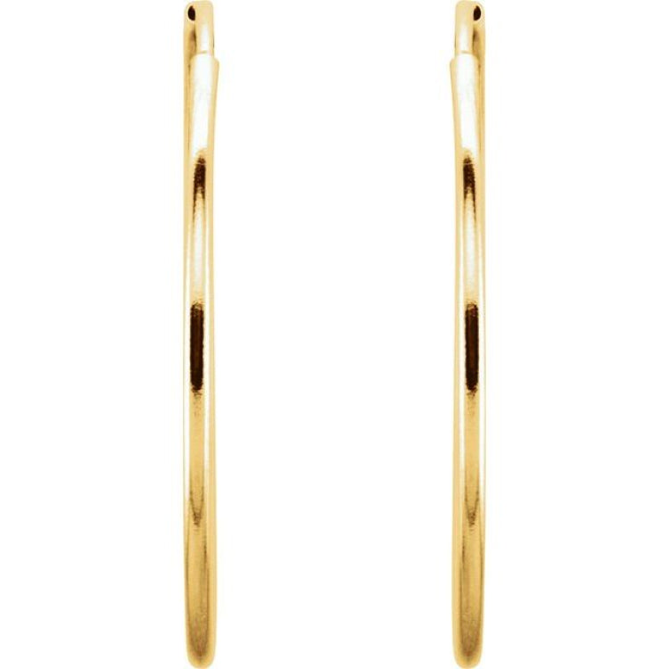 14K Yellow Endless Tube 24 mm Hoop Earring