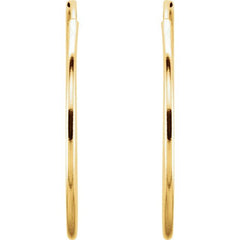 14K Yellow Endless Tube 24 mm Hoop Earring