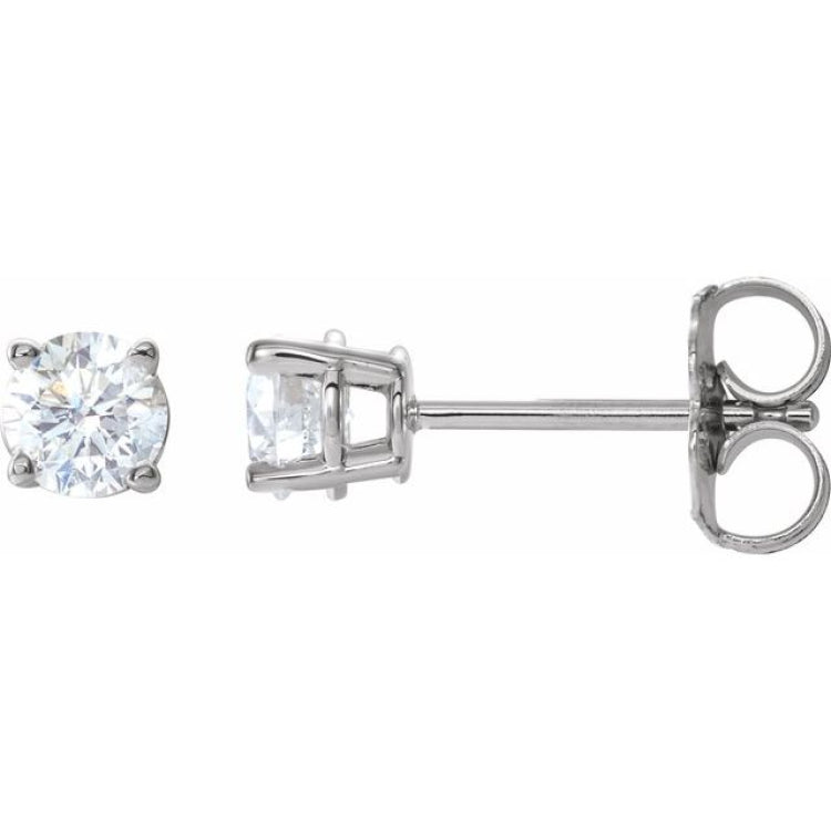 14K White Gold 1/2 CTW Natural White Diamond Earrings