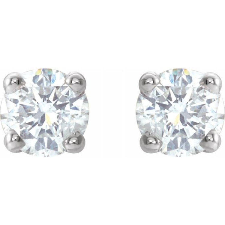 14K White Gold 1/5 CTW Natural White Diamond Earrings