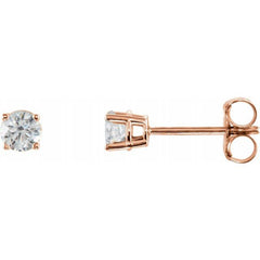 Sterling Silver 3 mm Imitation White Cubic Zirconia Earrings