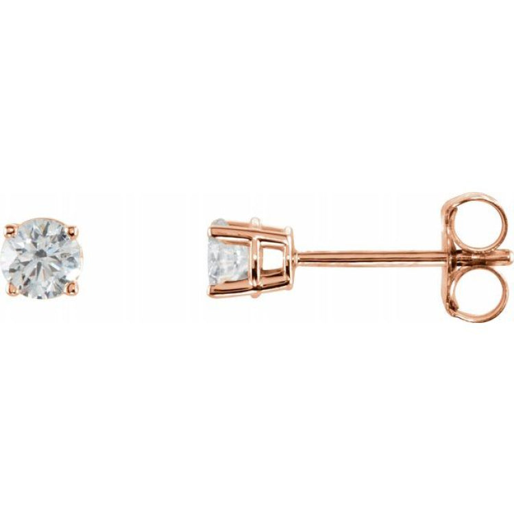 Sterling Silver 5 mm Imitation White Cubic Zirconia Earrings