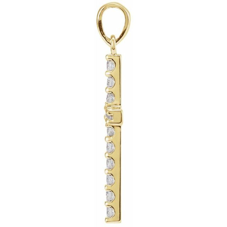 14K Yellow 1/5 CTW Natural Diamond Cross Pendant