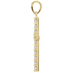 14K Yellow 1/5 CTW Natural Diamond Cross Pendant
