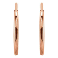 14K Rose Endless Tube 12 mm Hoop Earring