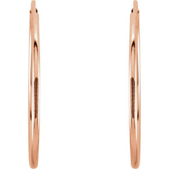 14K Rose Endless Tube 20 mm Hoop Earring