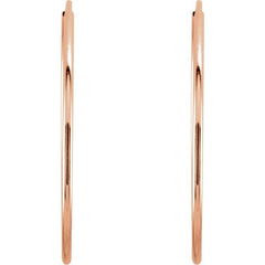 14K Rose Endless Tube 24 mm Hoop Earring