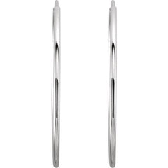 14K White Endless Tube 24 mm Hoop Earring