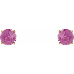 14K Rose Gold 5 mm Natural Pink Sapphire Earrings