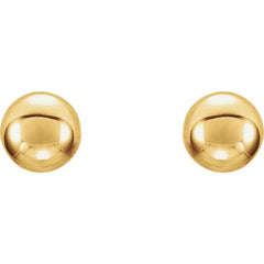 14K Yellow 8 mm Ball Earrings