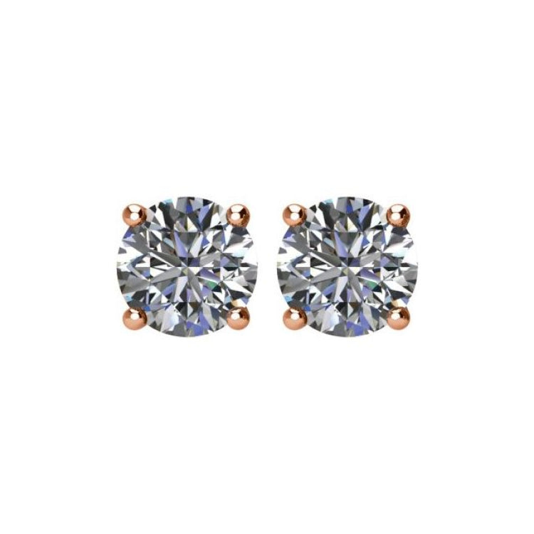 14K Rose 1 1/2 CTW Natural Diamond Earrings