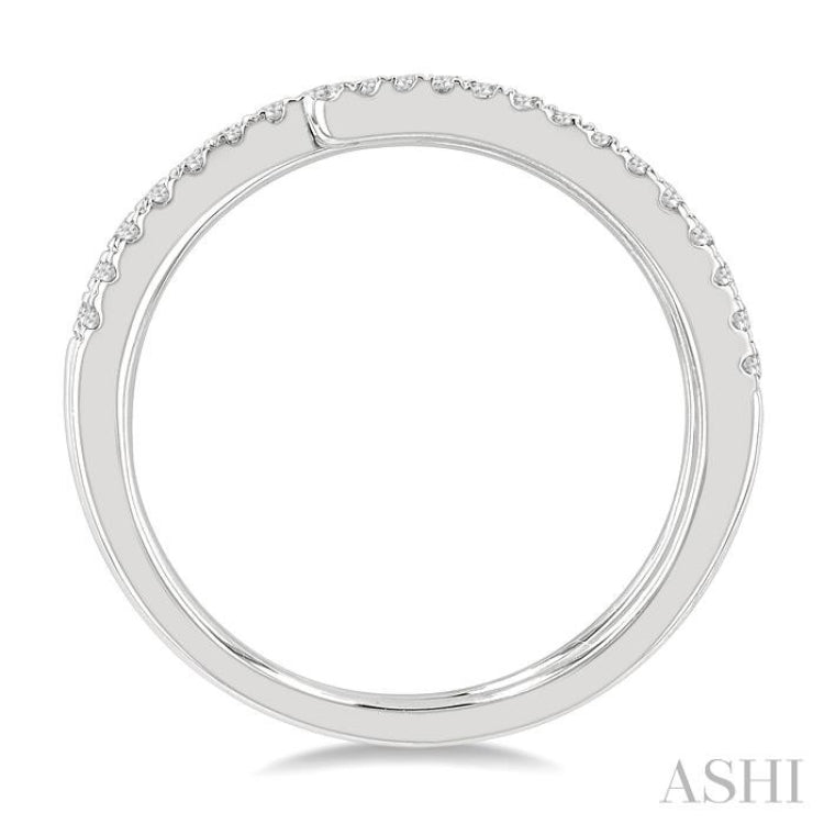 3/8 Ctw Open-End Round Cut Diamond Fashion Ring in 14K White Gold