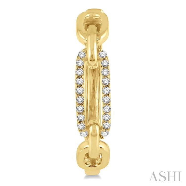 1/5 Ctw Paperclip Round Cut Diamond Hoop Earring in 14K Yellow Gold