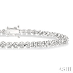 1 Ctw Round Cut Diamond Illusion Tennis Bracelet in 10K White Gold