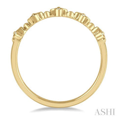 1/10 Ctw Floral Cutout Round Cut Diamond Stackable Fashion Band in 10K Yellow Gold