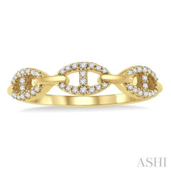 1/5 Ctw Mariner Link Round Cut Diamond Band in 14K Yellow Gold