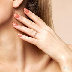 1/10 Ctw Marquise Shape Lattice Round Cut Diamond Wedding Band in 14K Rose Gold