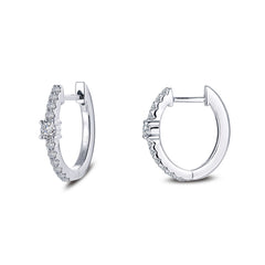 13 mm x 15 mm Oval Huggie Hoop Earrings