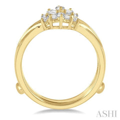 3/8 Ctw Baguette and Round Cut Diamond Insert Ring in 14K Yellow Gold