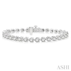 8 Ctw 3 Prong Round Cut Diamond Tennis Bracelet in 14K White Gold