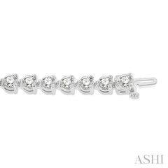 9 Ctw 3 Prong Round Cut Diamond Tennis Bracelet in 14K White Gold