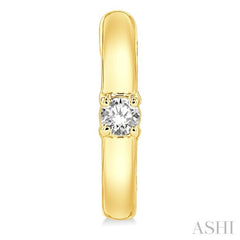 1/10 Ctw Petite Single Round Cut Diamond Fashion Huggies in 10K Yellow Gold
