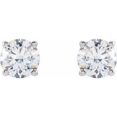 14K White 5mm :: 1 CTW Lab-Grown Diamond Earrings