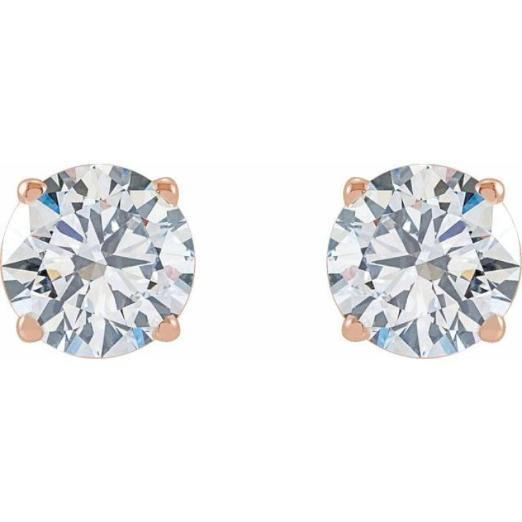 14K Rose 1 1/2 CTW Lab-Grown Diamond Earrings