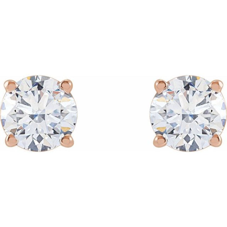 14K Rose 1 1/4 CTW Lab-Grown Diamond Earrings