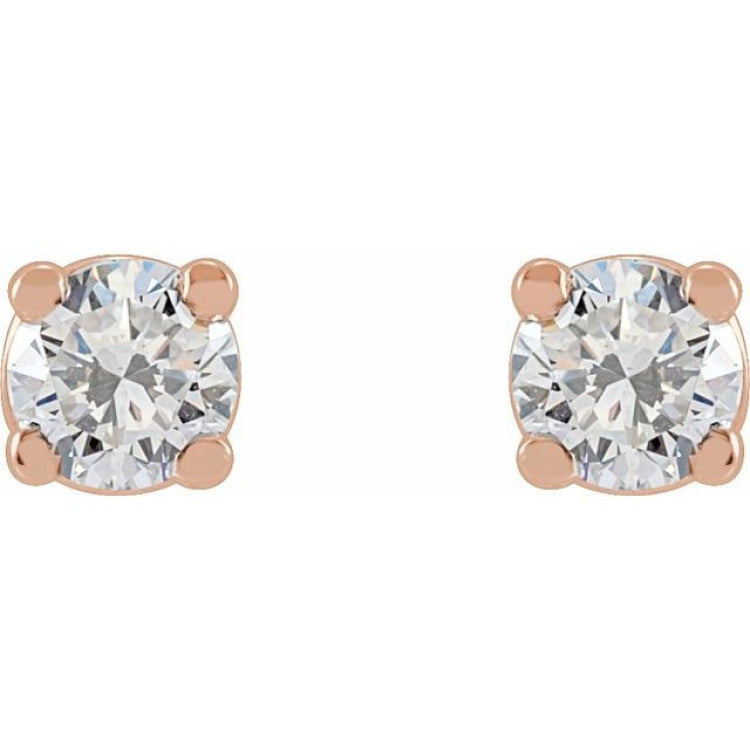 14K Rose 1/5 CTW Lab-Grown Diamond Earrings
