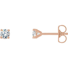 14K Rose 1/4 CTW Lab-Grown Diamond 4-Prong Stud Earrings