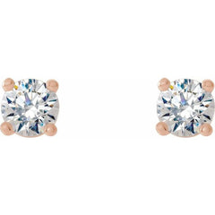 14K Rose Gold 1/4 CTW Lab-Grown Diamond 4-Prong Stud Earrings