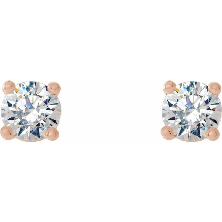 14K Rose 1/3 CTW Lab-Grown Diamond 4-Prong Stud Earrings