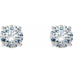 14K White 1/2 CTW Lab-Grown Diamond 4-Prong Stud Earrings