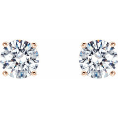 14K Rose 1 CTW Lab-Grown Diamond 4-Prong Stud Earrings