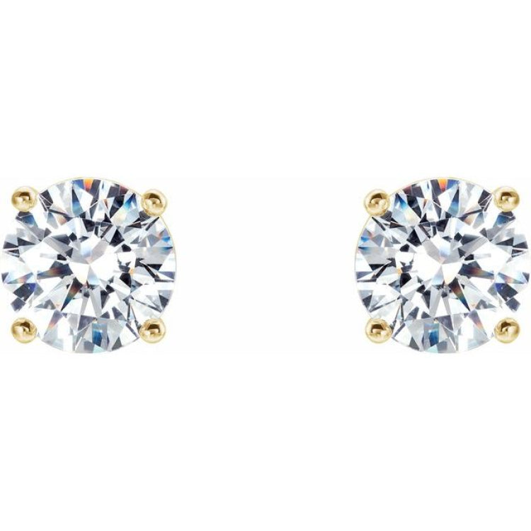 14K Yellow 1 1/2 CTW Lab-Grown Diamond 4-Prong Stud Earrings