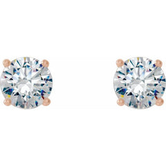 14K Rose 1 1/2 CTW Lab-Grown Diamond 4-Prong Stud Earrings