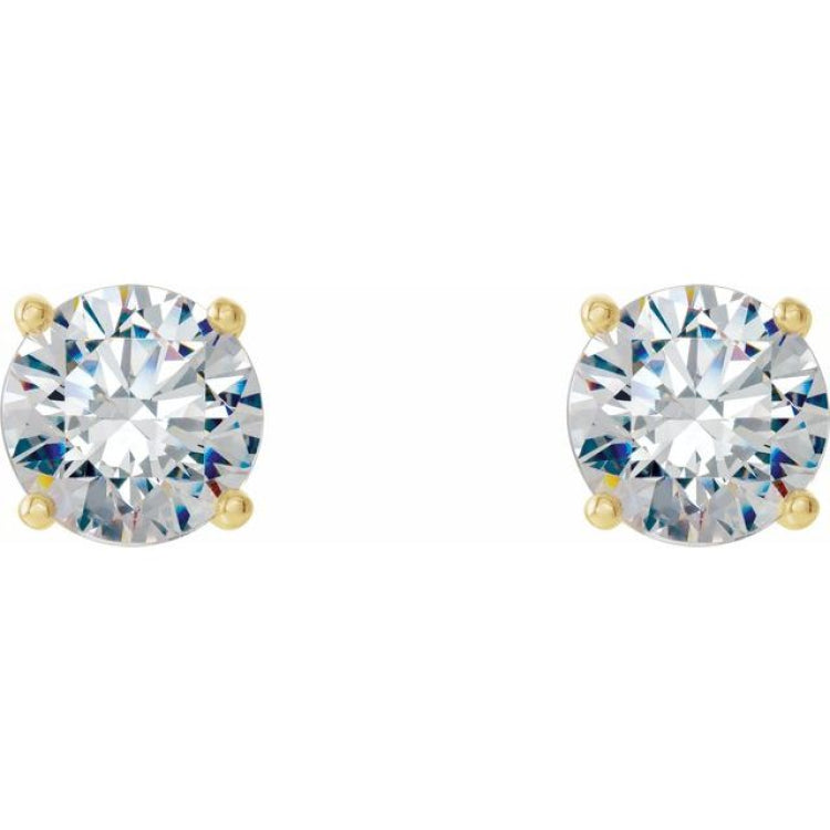 14K Yellow Gold 1 1/2 CTW Lab-Grown Diamond 4-Prong Stud Earrings