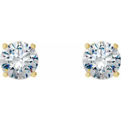 14K Yellow 2 CTW Lab-Grown Diamond 4-Prong Stud Earrings