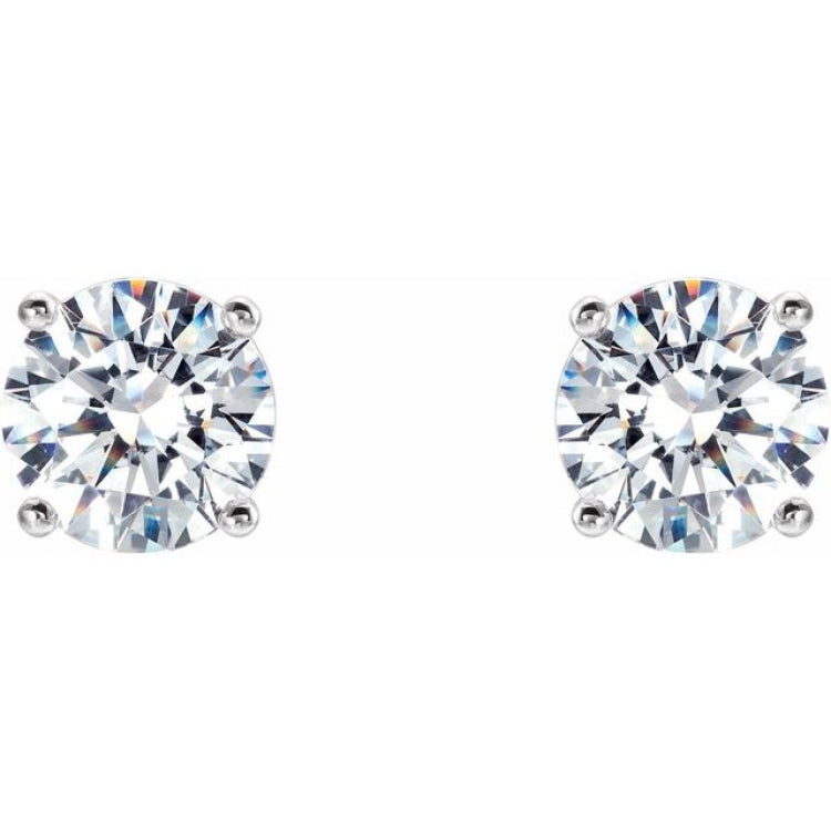 14K White 2 CTW Lab-Grown Diamond 4-Prong Stud Earrings
