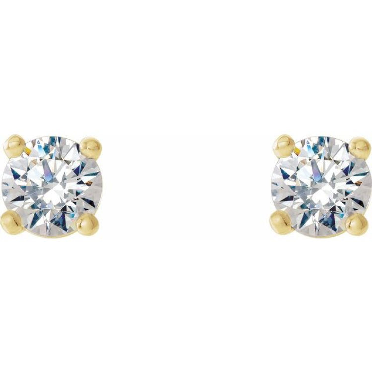 14K Yellow 1/6 CTW Lab-Grown Diamond Stud Earrings