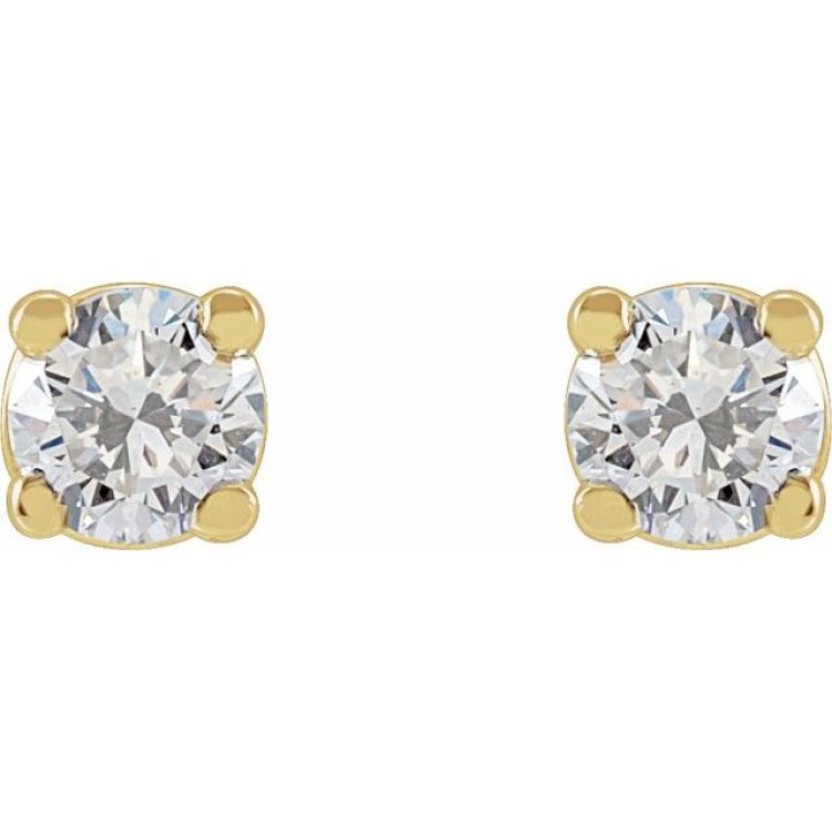 14K Yellow Gold 3 CTW Lab-Grown White Diamond Earrings