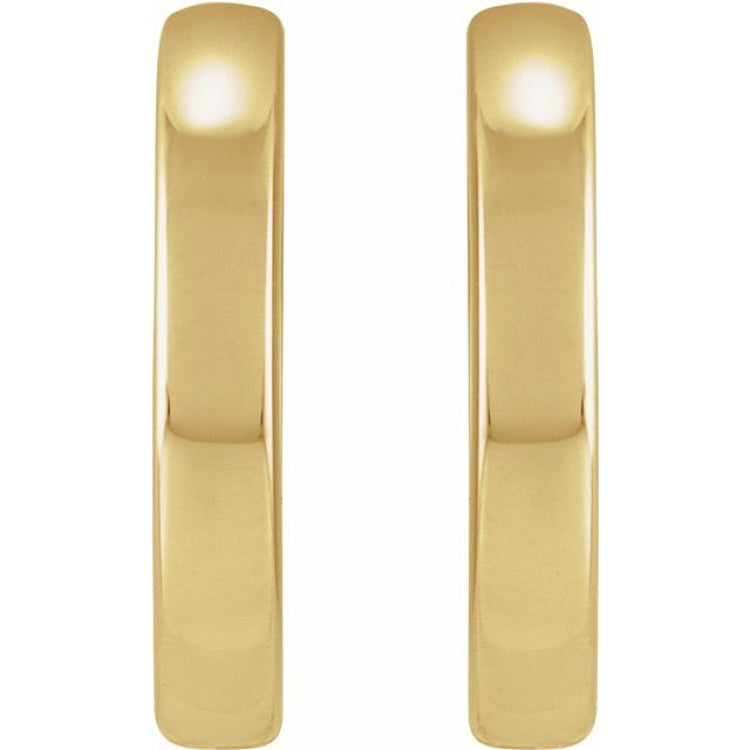 14K Yellow/White Hinged 14 mm Hoop Earrings