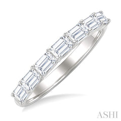 1 Ctw East-West Emerald Cut Diamond Fashion Band in 14K White Gold