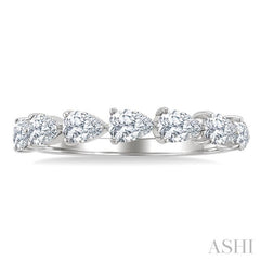 1 Ctw East-West Pear Shape Diamond Fashion Band in 14K White Gold