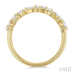 1 1/10 Ctw Mixed Shape Diamond Fashion Band in 14K Yellow Gold