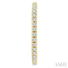 1/3 Ctw French Pave Set Round Cut Diamond Fashion Half Hoop Earring in 14K Yellow Gold